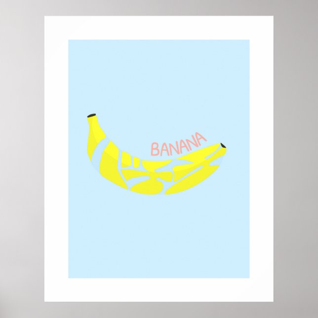 Poster Mot banane en japonais, Kanji, Hiragana Word Art (Devant)
