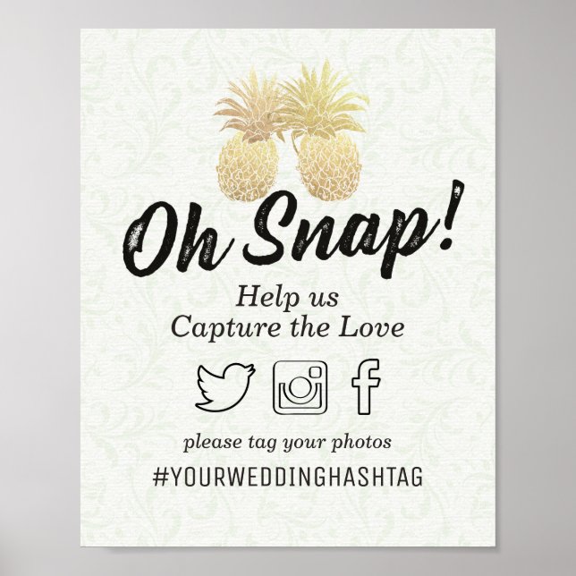 Poster Mot-clé de mariage instantané Couple de l'ananas e (Devant)