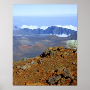 Poster Mot d'argent sur la rime du cratère de Haleakala