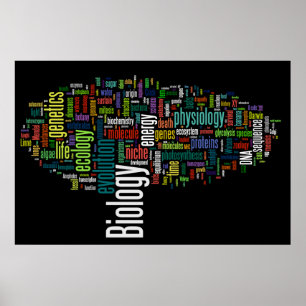 Poster Mot de biologie No 5 Noir