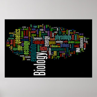 Poster Mot de biologie No 5 Noir