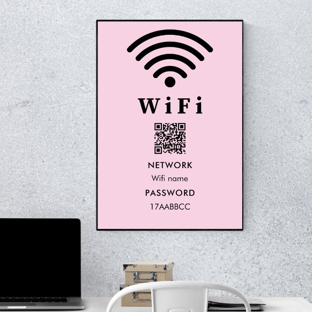 Poster Mot de passe du code QR Wifi | Analyser Pour Conne (Créateur téléchargé)