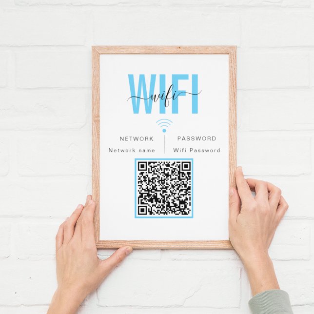 Poster Mot de passe réseau WIFI mignon | Code QR (Créateur téléchargé)