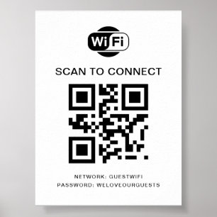 Poster Mot de passe Wifi Analyse du code QR pour se con