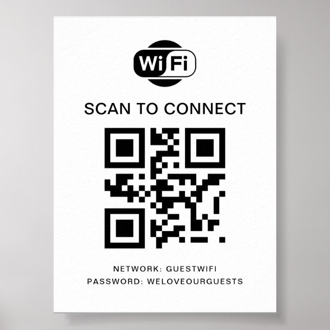 Poster Mot de passe Wifi | Analyse du code QR pour se con (Devant)