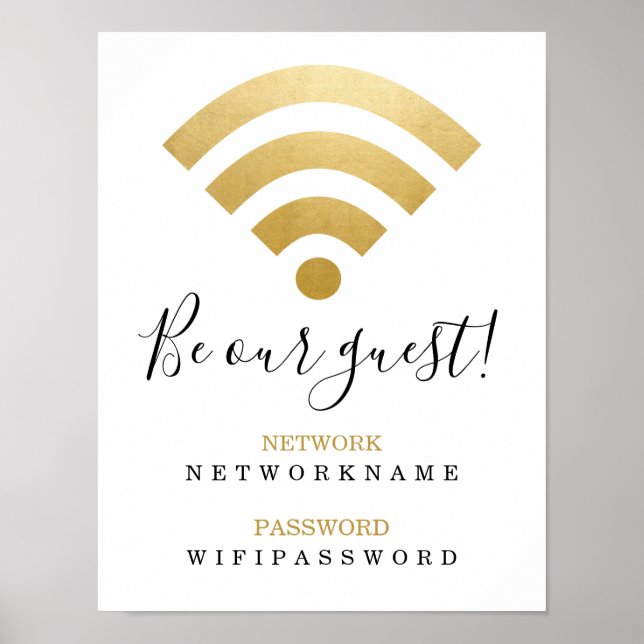 Poster Mot de passe Wifi et réseau personnalisé (Devant)