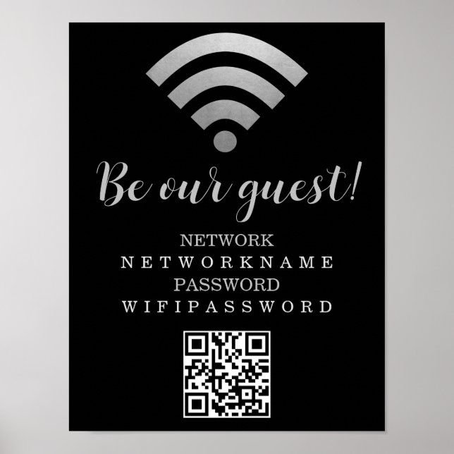 Poster Mot de passe Wifi et réseau personnalisé (Devant)