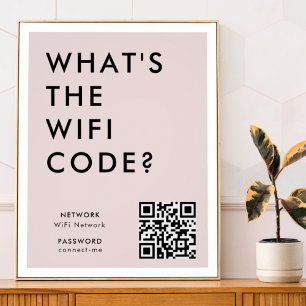 Poster Mot de passe Wifi   Quel est le code WiFi ? Code Q