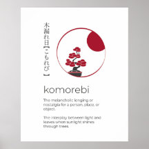 Mot inspirant japonais, Komorebi Wall Art
