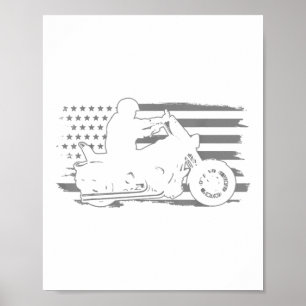Poster Motard vintage drapeau américain patriotique