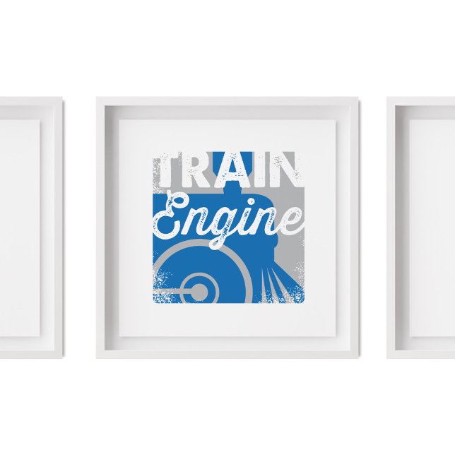Poster Moteur de train | Art de la crèche pour enfants (Créateur téléchargé)