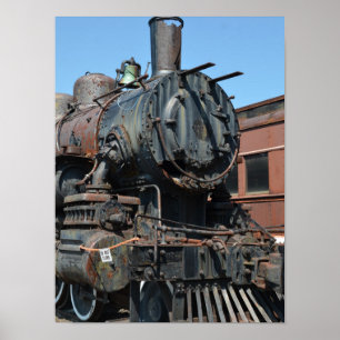 Poster Moteur de train de locomotive à vapeur Vintage noi