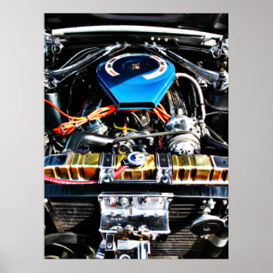 Poster Moteur de voiture musculaire américaine