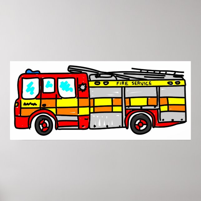 Poster Moteur d'incendie (Devant)