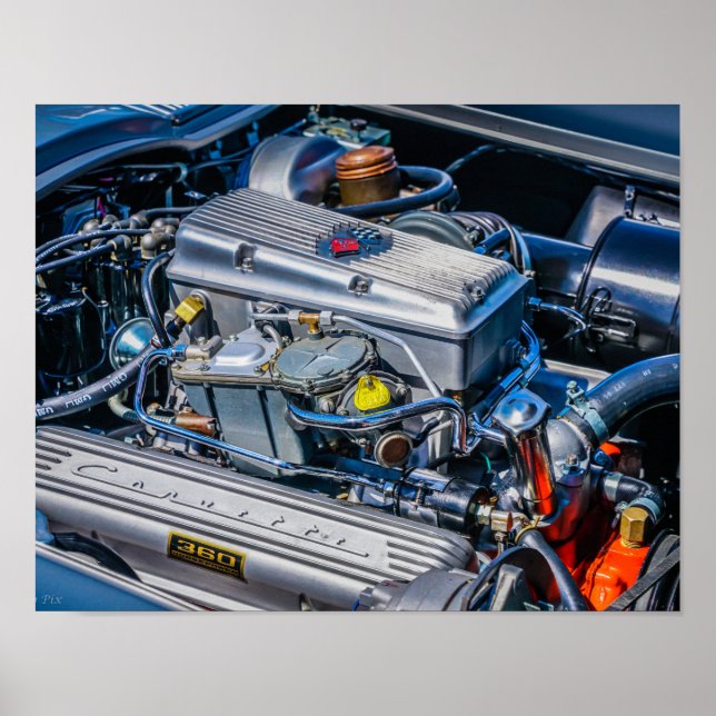 Poster Moteur d'injection de carburant de la corvette (Devant)