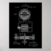 Moteur électrique magnétique Tesla 1888 Brevet