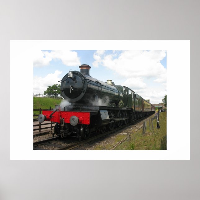 Poster Moteur ferroviaire à vapeur vintage, train (Devant)