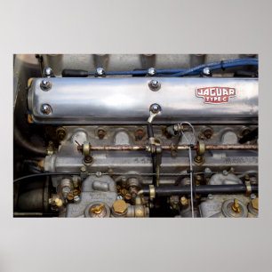 Poster Moteur Jaguar C Type.