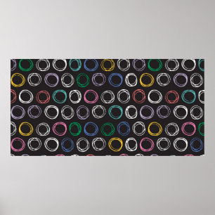 Poster Motif à main avec lignes brossées sans soudure