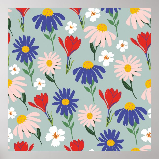 Poster motif Abstrait à ressort transparent avec flo colo (Devant)