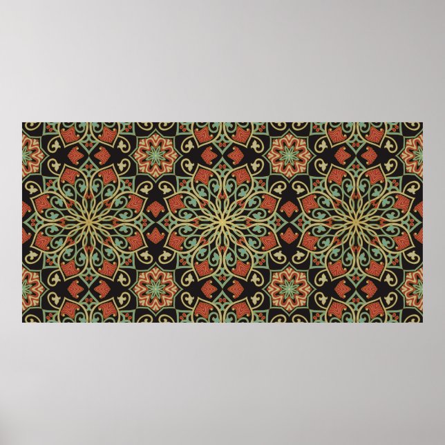 Poster motif Abstrait. Arrière - plan de couleur oriental (Devant)