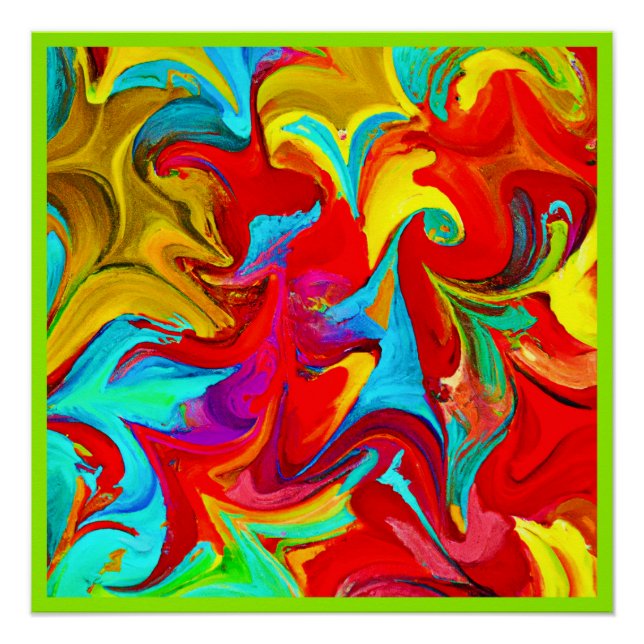 Poster Motif Abstrait coloré (Devant)