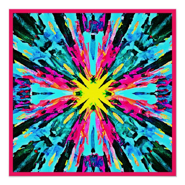 Poster Motif Abstrait coloré (Devant)