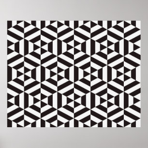 Poster motif Abstrait de pat transparent hexagone géométr