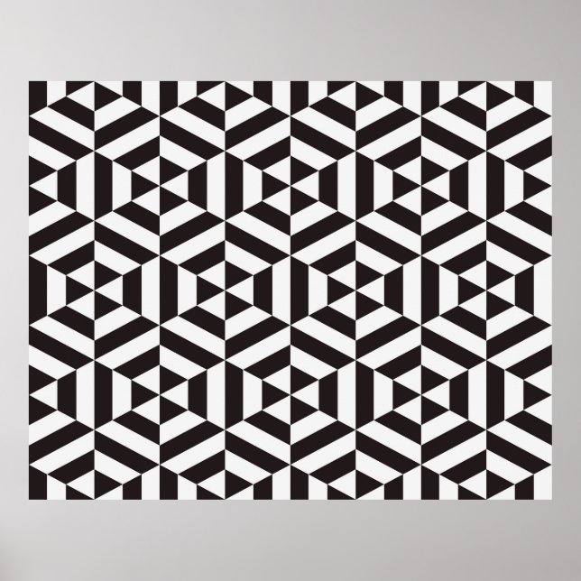 Poster motif Abstrait de pat transparent hexagone géométr (Devant)