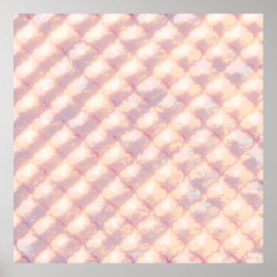 Poster Motif abstrait de quatrefeuilles lumineux pastel