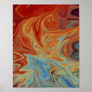 Poster Motif abstrait fluide