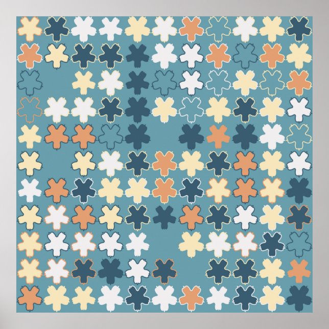 Poster Motif abstrait géométrique sans soudure de sha col (Devant)