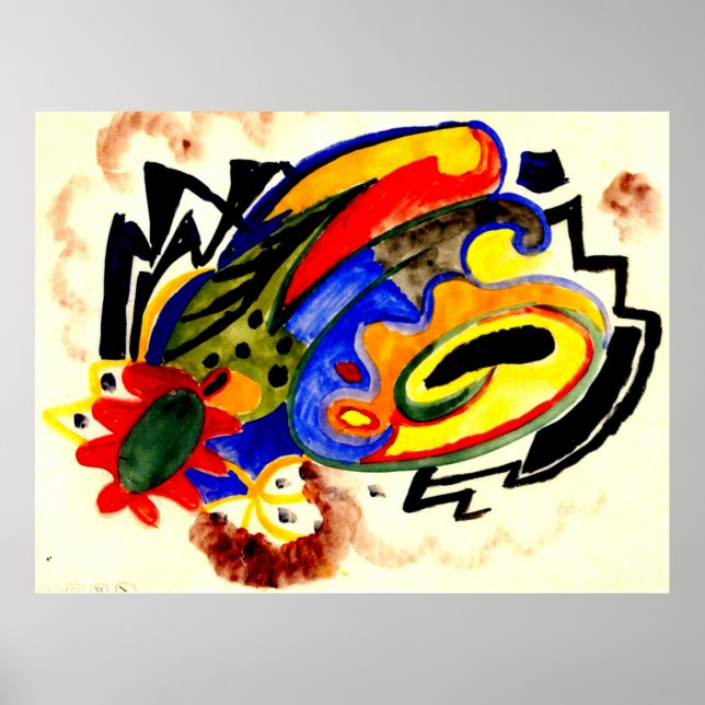 Poster Motif Abstrait I d'août Macke (Devant)