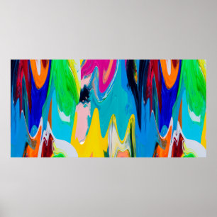 Poster Motif abstrait incolore, mur d'aquarelle