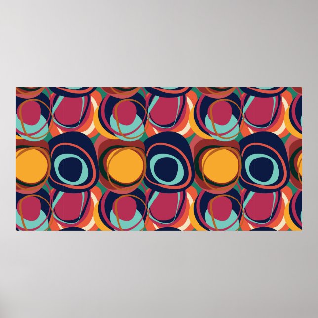 Poster motif Abstrait naturel sans soudure avec cercle (Devant)