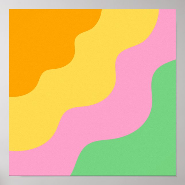 Poster Motif Abstrait Pastel (Devant)