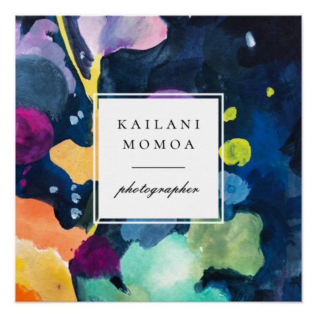 Poster Motif Abstrait peint moderne (Devant)