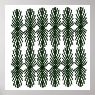 Poster Motif Abstrait Personnalisé d'Arbre de Pin Vert Fo