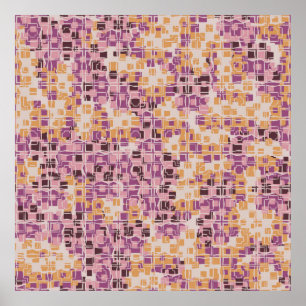 Poster motif Abstrait sans soudure. Carré arrondi et chao