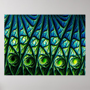 Poster Motif Abstrait sous-marin