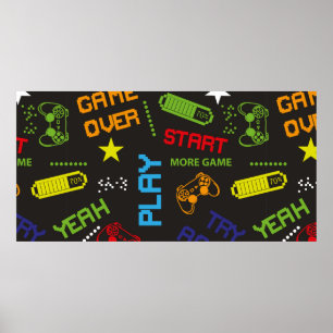 Poster motif abstrait transparent dans le style de jeu de