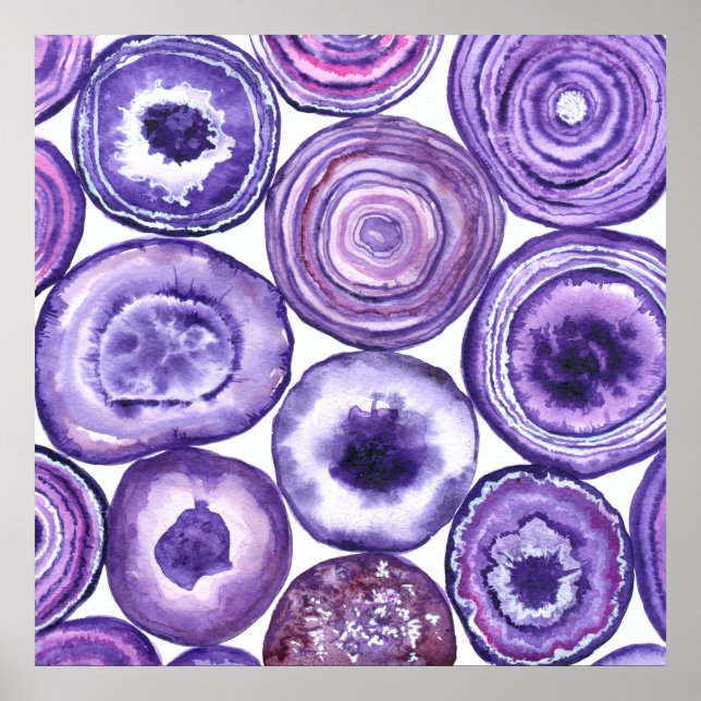 Poster Motif agate violet (Devant)