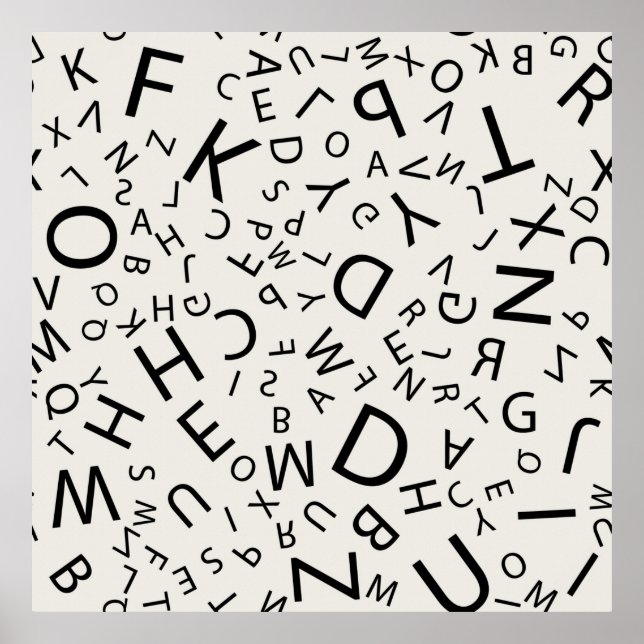 Poster Motif alphabet lettres (Devant)