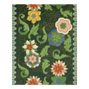 Poster Motif antique cloisonné chinois : Vert Jade
