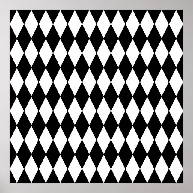 Poster Motif arlequin noir et blanc (Devant)
