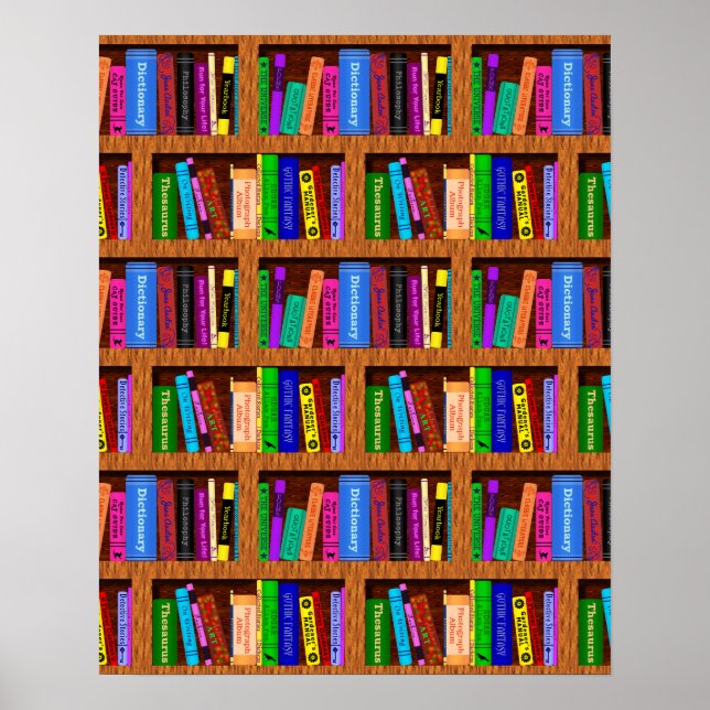 Poster Motif Arrière - plan de bibliothèque pour lecteurs (Devant)