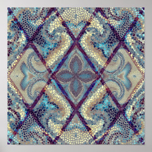 Poster Motif arrière - plan sans couture. Art mosaïque mo
