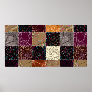 Poster Motif arrière - plan sans couture. Sera carreau sa