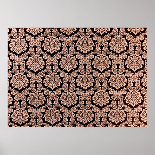 Poster Motif Art déco. Arrière - plan doré sans couture.  (Devant)