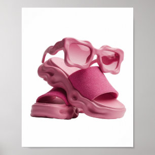 Poster Motif artistique abstrait argenté tendance